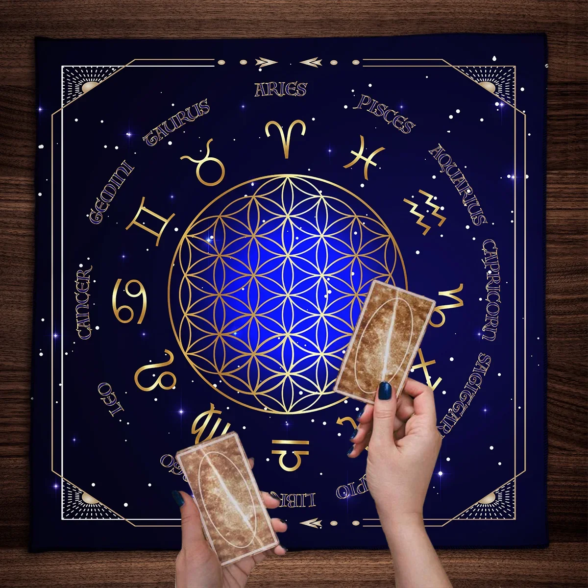 Zodiac Party Games - مفرش طاولة التارو مع عجلة الأبراج