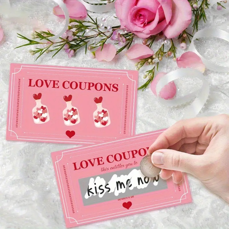 Party Games Couple - 30 قطعة من بطاقات الخدش الوردية.