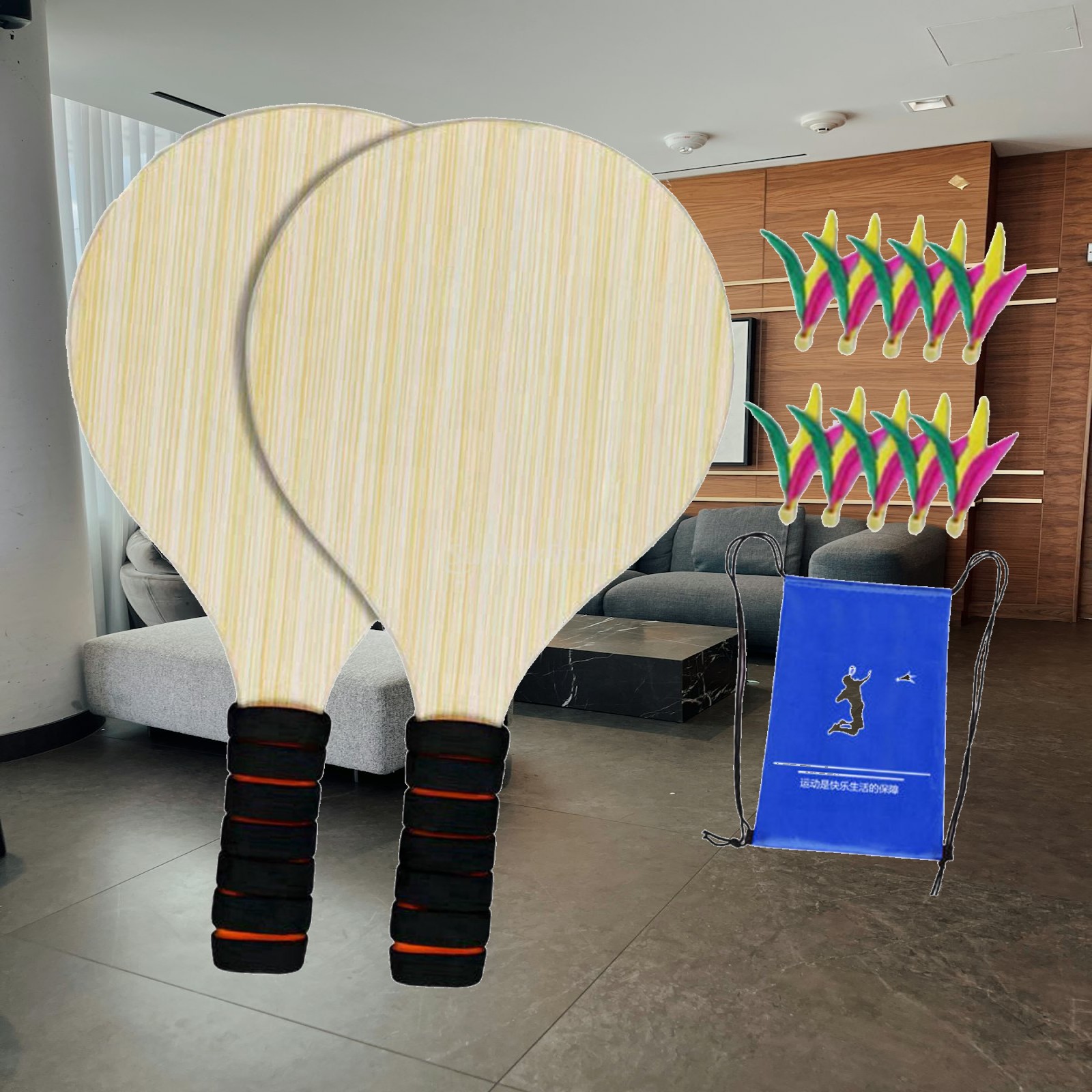 مجموعة مضارب تنس الريشة الخشبي - مراجعة Badminton Set Garden وسعره